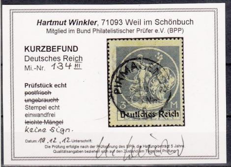 134 - Deutsches Reich Infla Nr. 134 III 
