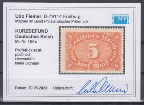 194 - Deutsches Reich Infla Nr. 194 c 
