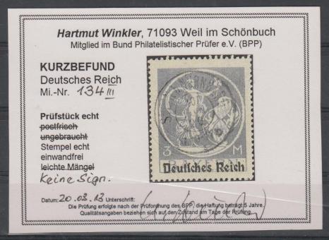 134 - Deutsches Reich Infla Nr. 134 III 