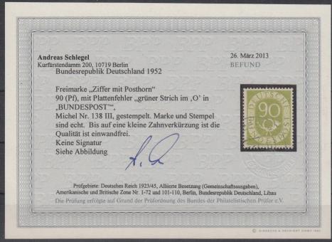 0138 - Bund Posthorn Nr. 138 III 