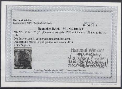 104 - Deutsches Reich Infla Nr. 104 bF 