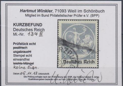 134 - Deutsches Reich Infla Nr. 134 III 