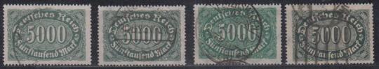 256 - Deutsches Reich Infla Nr. 256 a-d 