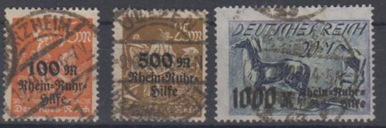 258 - Deutsches Reich Infla Rhein-Ruhr-Hilfe Nr. 258-260 