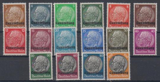 01 - Deutsche Besetzung 2. Weltkrieg Luxemburg Nr. 1-16 