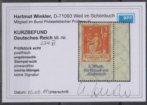 234 - Deutsches Reich Infla Nr. 234 VI 