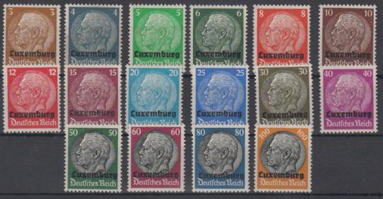01 - Deutsche Besetzung 2. Weltkrieg Luxemburg Nr. 1-16 