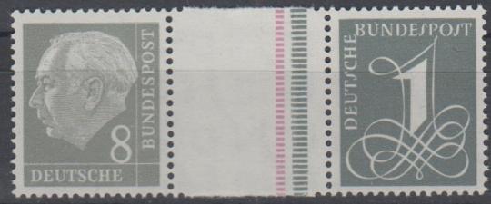 0185 - Bund Heuß-Zusammendruck WZ 15 YII 
