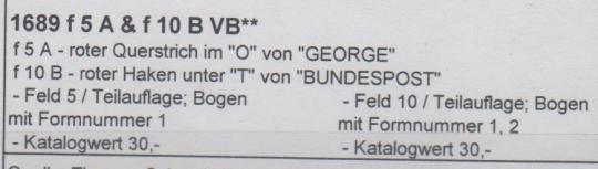 1689 - Bund Nr. 1689 f5 & f10 B 