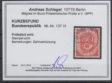 0137 - Bund Posthorn Nr. 137 VI 
