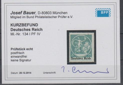 134 - Deutsches Reich Infla Nr. 134 IV 