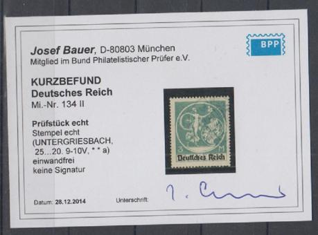134 - Deutsches Reich Infla Nr. 134 II 