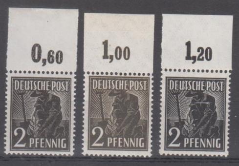 943 - Alliierte Besetzung Nr. 943 a - c P OR ndgz 