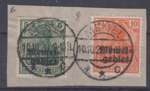 001 - Memel Nr. 1 b + Nr. 14 