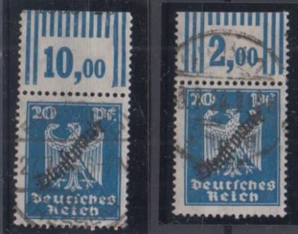 108 - Deutsches Reich Dienst Nr. 108 W 2'9'2 + 3'7'3 