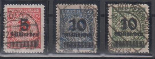 334 - Deutsches Reich Infla Nr. 334 - 336 B 