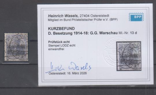 13 - Deutsche Post in Polen Nr. 13 d 
