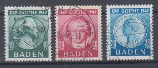 47 - Frz. Zone Baden Goethe Nr. 47 - 49 