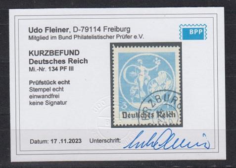 134 - Deutsches Reich Infla Nr. 134 III 