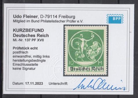 137 - Deutsches Reich Infla Nr. 137 XVII 
