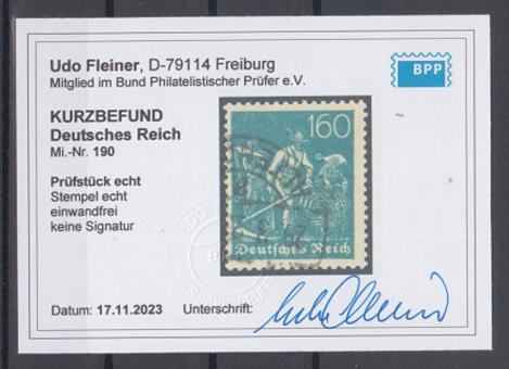 190 - Deutsches Reich Infla Nr. 190 
