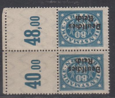 044 - Deutsches Reich Dienst Nr. 44 OR P RR1 mit Plattenfehler 