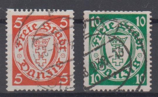 290 - Danzig Nr. 290 D + Nr. 292 D 