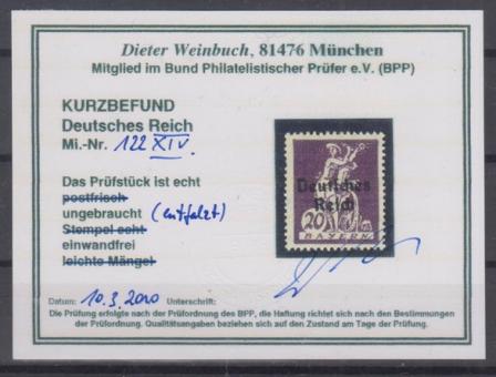 122 - Deutsches Reich Infla Nr. 122 XIV 