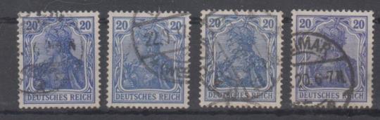 87 - Deutsches Reich Germania Nr. 87 II a - d 
