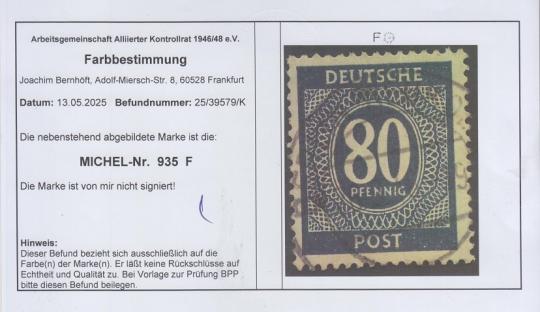 935 - Alliierte Besetzung Nr. 935 F 