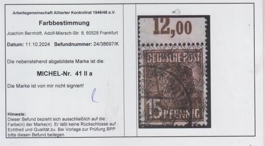 041 - Bizone Nr. 41 II a P OR dgz 