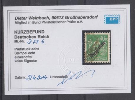 077 - Deutsches Reich Dienst Nr. 77 b 