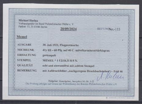 040 - Memel Nr. 40 Iy III 